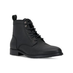 VINCE CAMUTO Mens Black Lannie Toe Block Heel Leather Boots Shoes 10.5 M